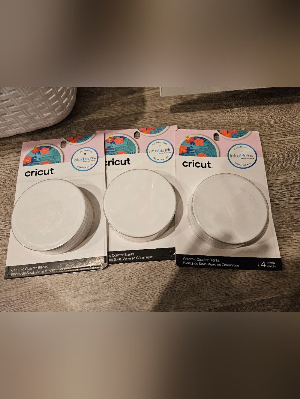 3 Sets Of Cricut Infusible Ink Ceramic DIY Coasters